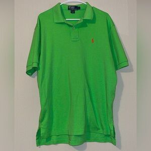 Polo Ralph Lauren Green Cotton Golf Polo Rugby Shirt Size L Pony Logo